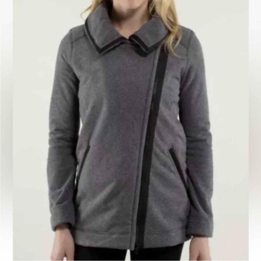 Lululemon | Gray Fleece Asymmetrical Moto Jacket - Picture 2 of 10